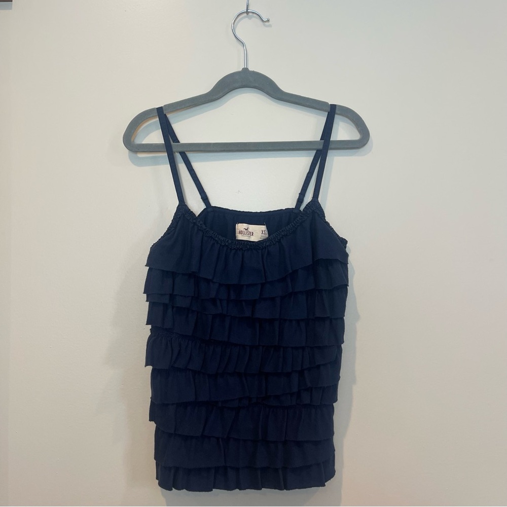 Hollister Navy Blue Ruffle Cami | XS